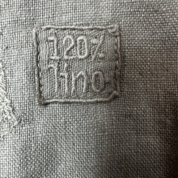 120% Lino Blazer Womens Medium 40 Brown Tan Embroidred Sport Jacket Linen - Picture 6 of 12